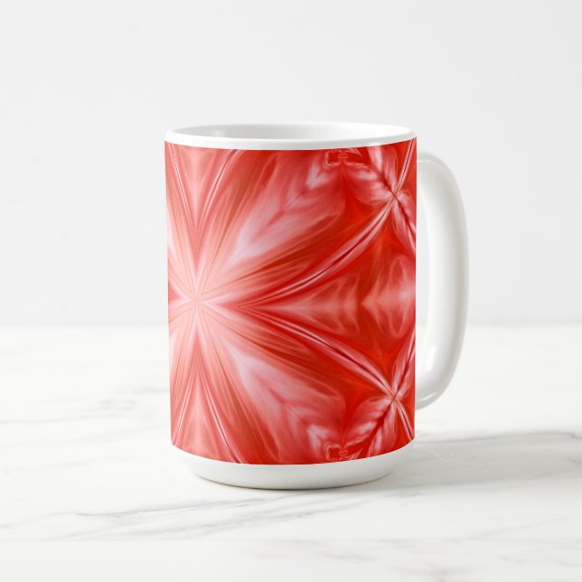 Poinciana Red Milky White Cloudy Abstract Design Kaffemugg (Framsida höger)