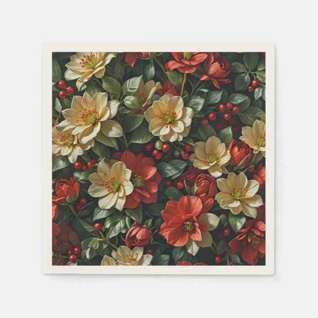 Poinsetia Pappersservett (Framsidan)