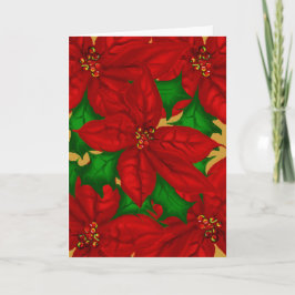 Poinsetta Bouquet-julkort Helgkort
