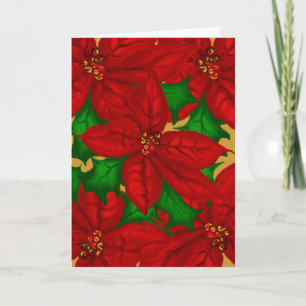 Poinsetta Bouquet-julkort Helgkort