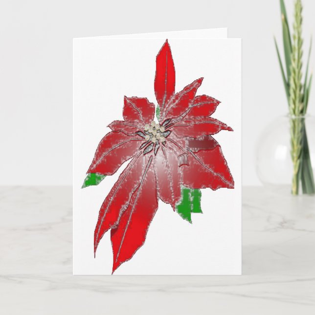 poinsetta helgkort (Framsida)