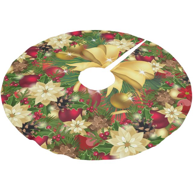 Poinsetta Julgransmatta Borstad Polyester (Vinklad)