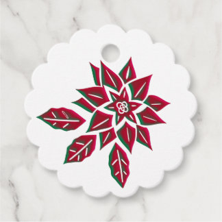 Poinsettia-1 Gåvor Etiketter