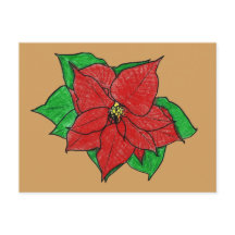 Poinsettia 1 vykort.