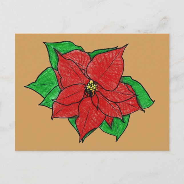 Poinsettia 1 vykort. vykort (Framsida)