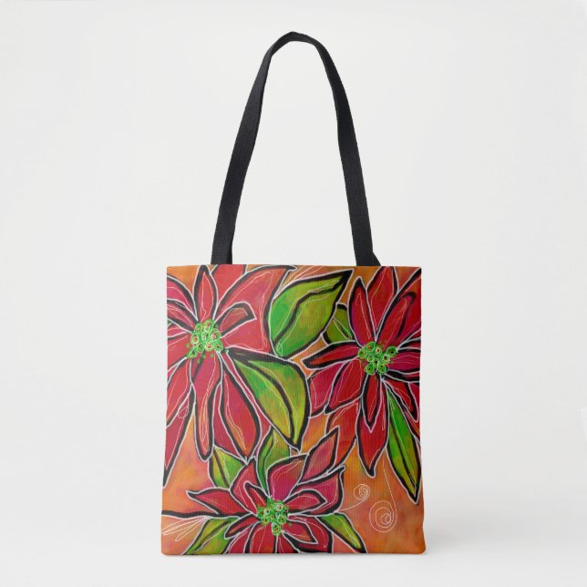Poinsettia 2018 Tote Bag Medium Tygkasse (Framsida)