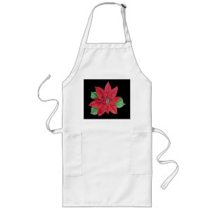 Poinsettia Apron - Black Långt Förkläde