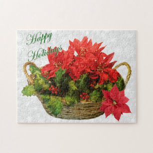 Poinsettia Basket Pussel
