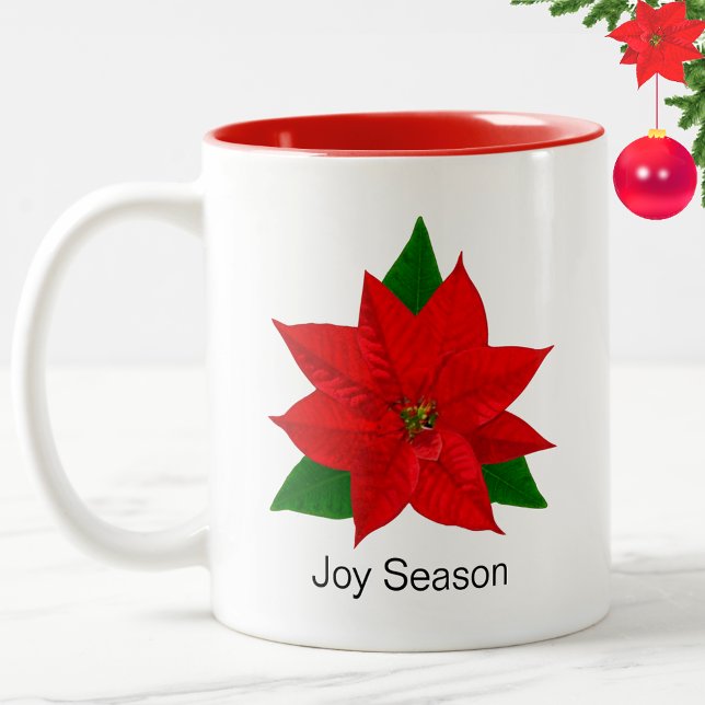 Poinsettia blomma Två-Tonad mugg (Skapare uppladdad)