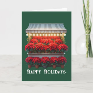 Poinsettia Blommamarknad Julkort Helgkort