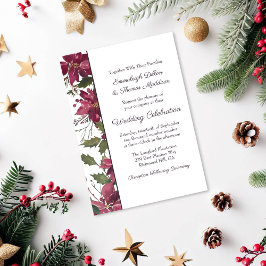 Poinsettia Blommig Bröllop | Scarlet Röd Inbjudningar