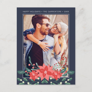 Poinsettia Blommig Mistel Foto Julkort Helg Vykort