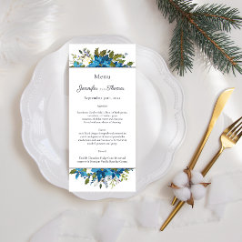 Poinsettia Blommigt Bröllop Menu | Turkos Blue Meny