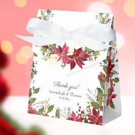Poinsettia Blommigt Bröllop | Scarlet Red Presentaskar