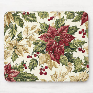 Poinsettia Blommigt jul Mönster (17) Musmatta