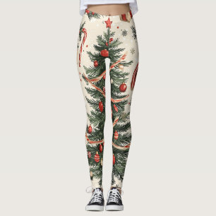 Poinsettia Blommigt jul Mönster (4) Leggings
