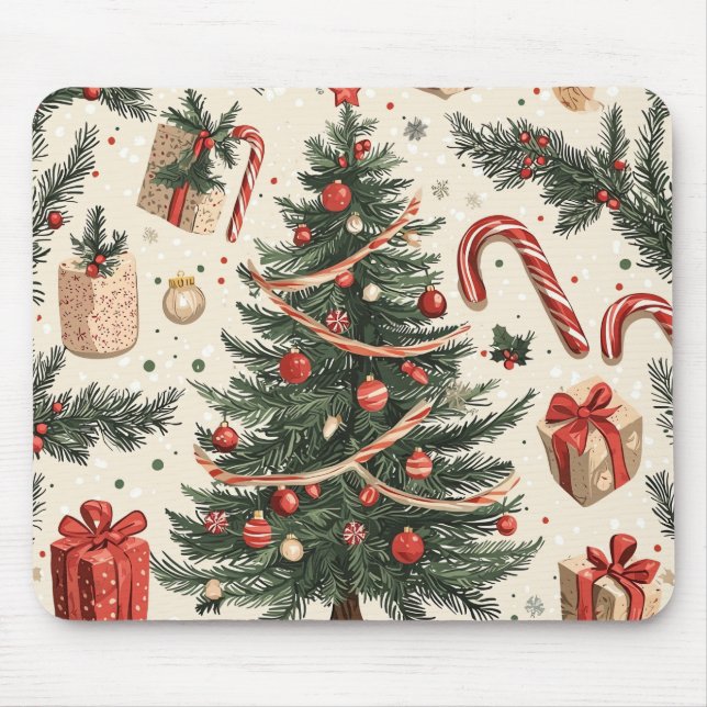 Poinsettia Blommigt jul Mönster (4) Musmatta (Framsidan)