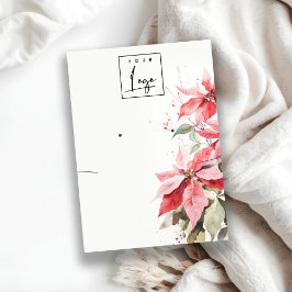 Poinsettia Blommigt Logotyp Earring Necklace Holde Visitkort