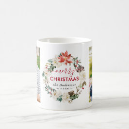 Poinsettia Blommigt Utandning God jul 2 Foton Kaffemugg