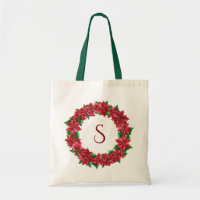 Poinsettia Blommigt Utandning Monogram