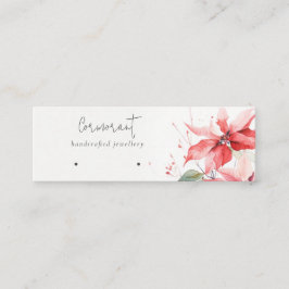 Poinsettia Blommigts jul Ringar Stud Holder Mini Visitkort
