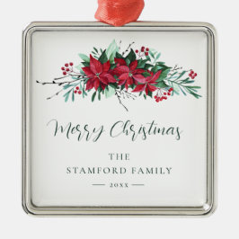 Poinsettia Botanias Helgdag-familj Julgransprydnad Metall