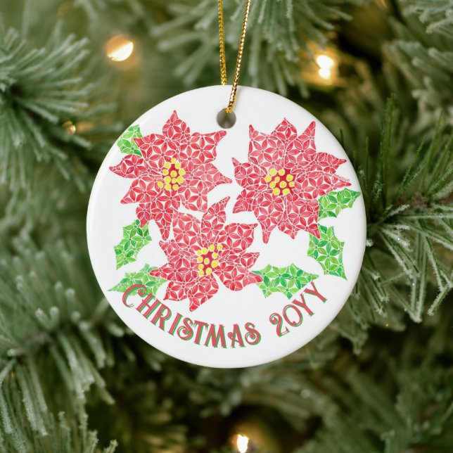 Poinsettia Ceramic Ornament (Träd)