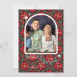Poinsettia Christmas Card – Personalized Julkort