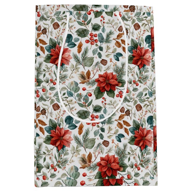 Poinsettia Christmas Gift Bag (Framsidan)