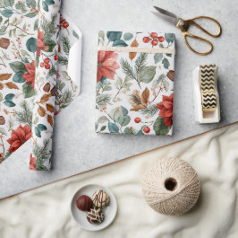 Poinsettia Christmas Wrapping Paper Presentpapper