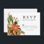 Poinsettia Citrus Guld Winter Wedding OSA Kort<br><div class="desc">En fet röd poinsettia och citrusskivor av orange är kapslade i mörk grönt festive foliage för att skapa perfektens moderna juldesign i bröllop. Denna punkt ingår i insamlingen av Poinsettia och Citrus.</div>