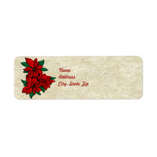 Poinsettia Cluster Address Label-mall Returadress Etikett