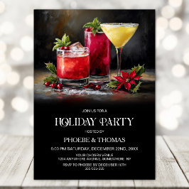 Poinsettia Cocktail Julfest Inbjudningar