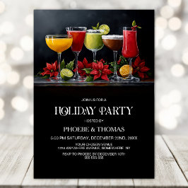Poinsettia Cocktail Julfest Inbjudningar