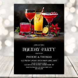 Poinsettia Cocktail Julfest Inbjudningar