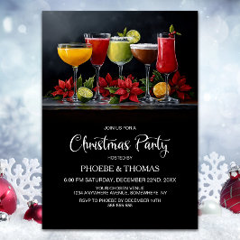 Poinsettia Cocktail Julfest Inbjudningar