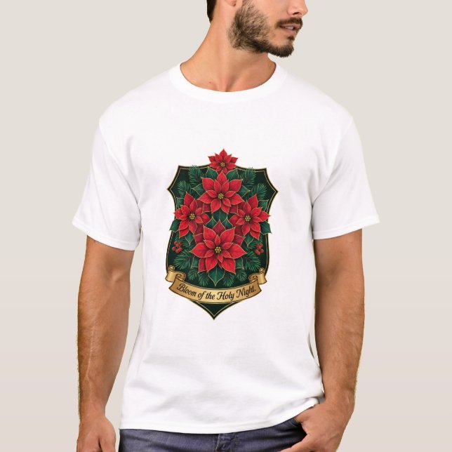 Poinsettia Crest T-Shirt (Framsida)