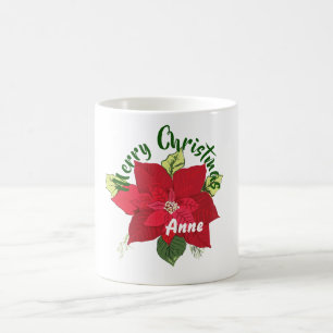 Poinsettia Custom Name Mugg