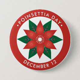 Poinsettia Day, röd blomma Knapp