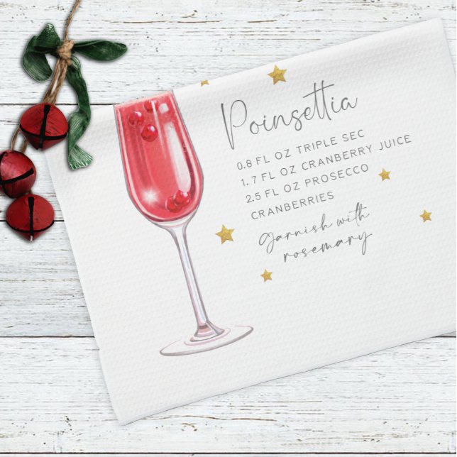 Poinsettia Drink Helgdag julrecept Kökshandduk (Skapare uppladdad)
