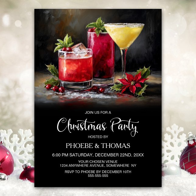 Poinsettia Drinkrecept Julfest Inbjudningar (Skapare uppladdad)