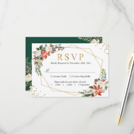 Poinsettia Elfenben Blommig Geometrisk Guld Ram RS OSA Kort