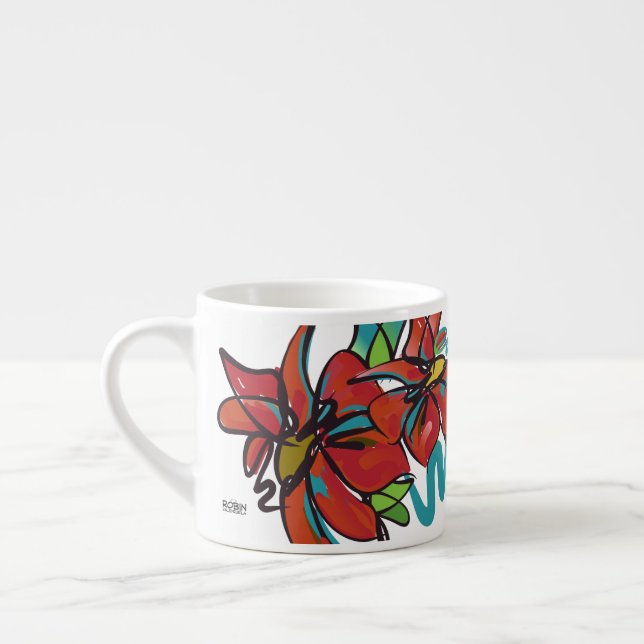 Poinsettia Espresso Kopp Espressomugg (Vänster)