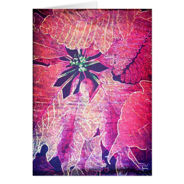 Poinsettia Flower Digital Art Hälsningskort (Framsidan)