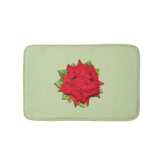 Poinsettia Flower för Helgdagarna Badrumsmatta (Framsidan)
