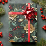 Poinsettia Flower i Guld 3D i Grönt | Jul Presentpapper<br><div class="desc">Poinsettia Flower i Guld 3D i Grönt | Papper julafton. Det här är ytterligare 100% Snughamsterdesign.</div>