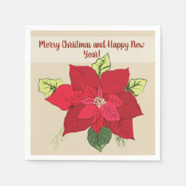 Poinsettia Flower Napkins Pappersservett