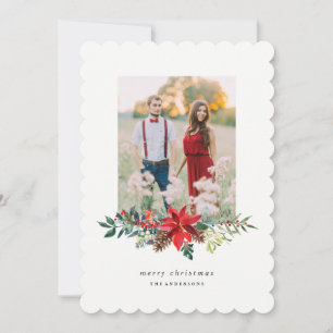 Poinsettia Garland Photo Card Julkort