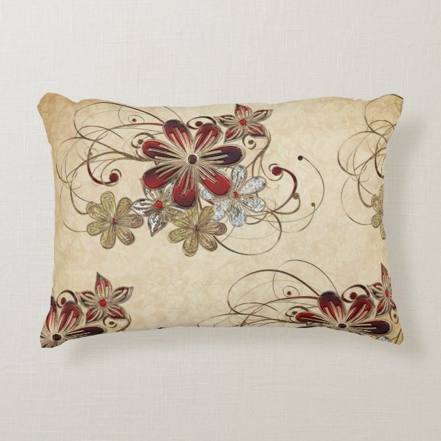 Poinsettia Gemstone-juldepåfyllning Pillow Prydnadskudde (Framsidan)