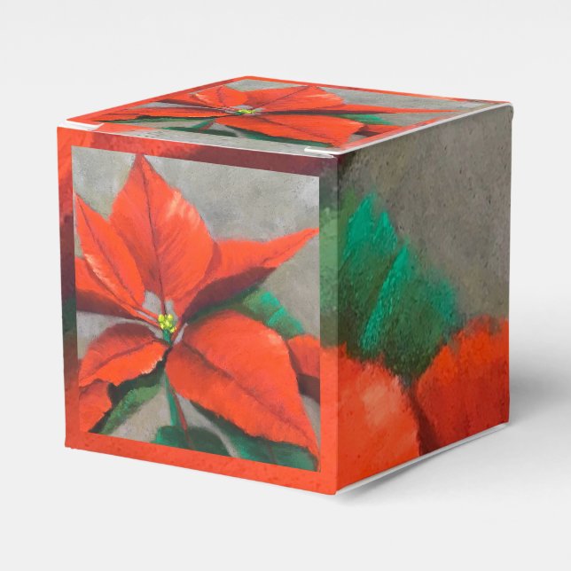 Poinsettia Gift Box Presentaskar (Framsidan Sidan)